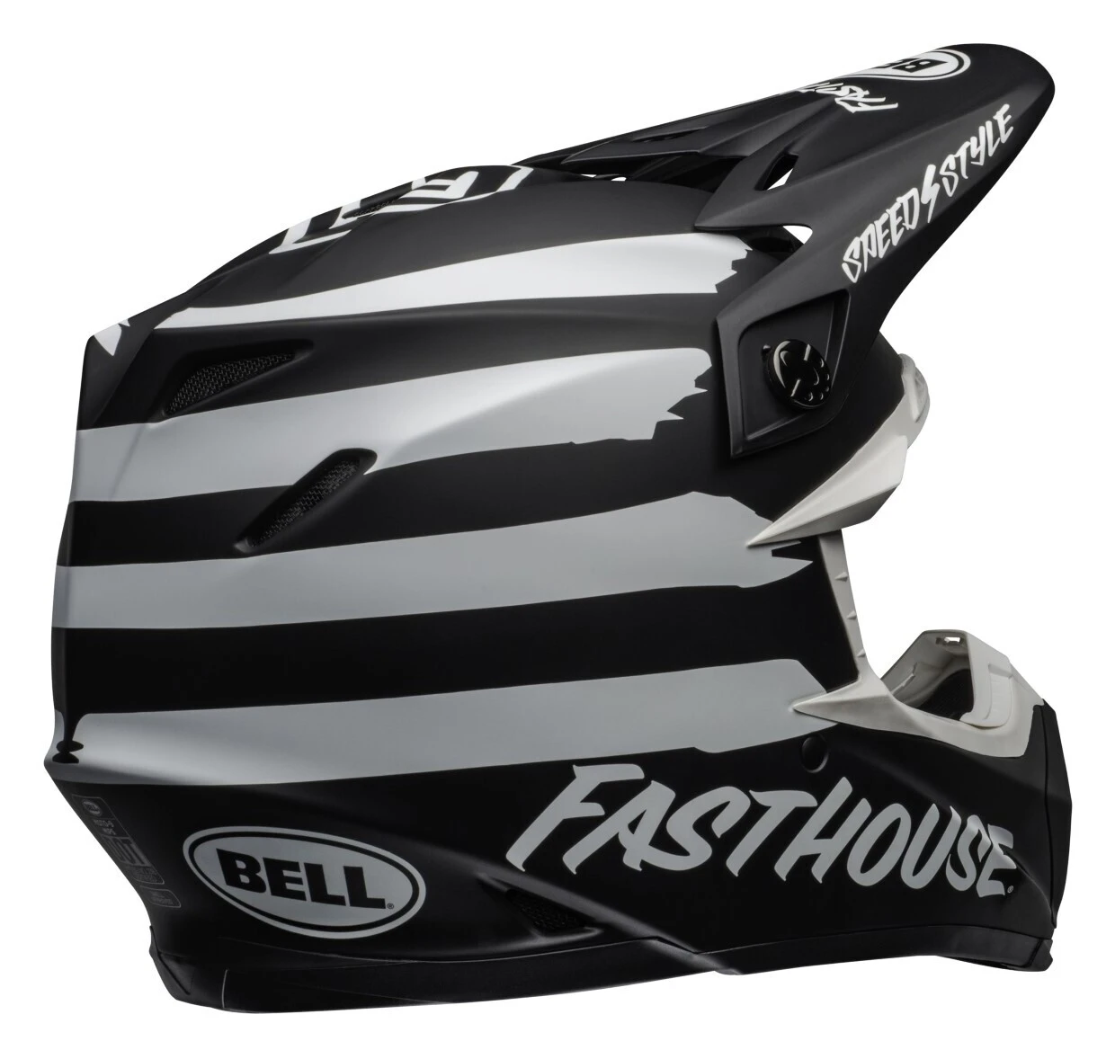 Bell Helmets Bell Moto-9 MIPS Fasthouse Signia Helmet Black/White / SM [Open Box] - Image 5