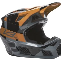 Helmet Closeouts Fox Racing V3 RS Riet Helmet -Helmets Sale 2024 fox racing v3 rs riet helmet black gold