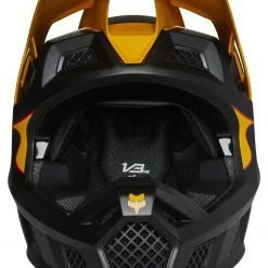 Fox Racing V3 RS Super Trick Helmet -Helmets Sale 2024 fox racing v3 rs super trick helmet black yellow 2