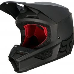 Fox Racing Youth V1 Matte Helmet - Solid Matte Black / Youth MD [Open Box]