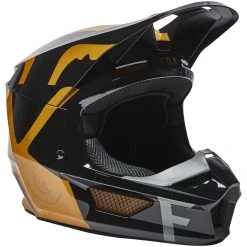Fox Racing Youth V1 Skew Helmet -Helmets Sale 2024 fox racing youth v1 skew helmet black gold