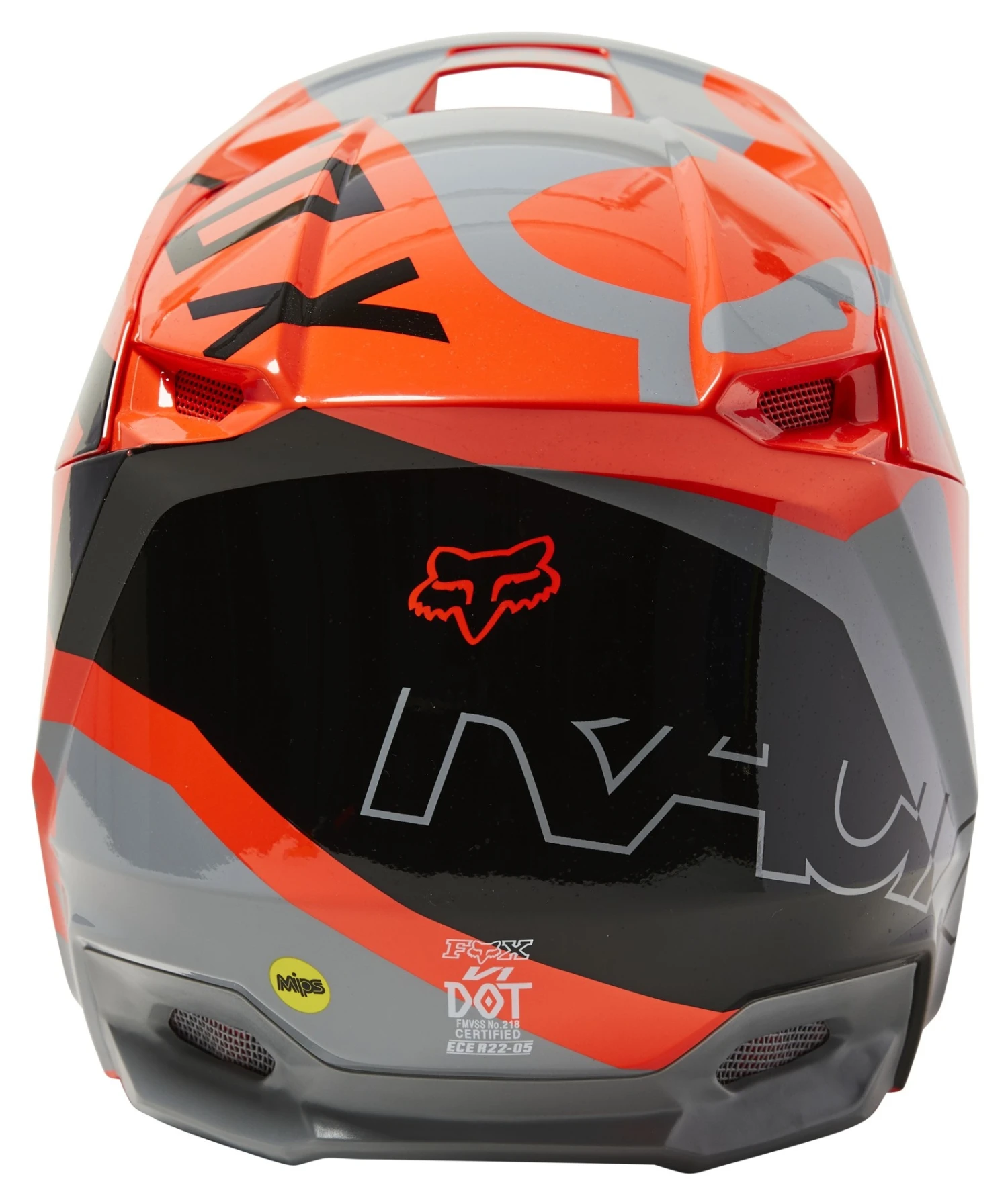 Fox Racing Youth V1 Skew Helmet Grey/Orange / Youth SM [Open Box] - Image 4