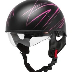 GMAX Helmets Half Helmets GMax HH65 Torque Naked Helmet -Helmets Sale 2024 g max hh65 naked torque helmet black pink 2