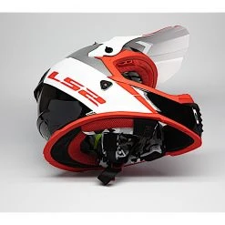 LS2 Helmets LS2 Gate Launch Helmet -Helmets Sale 2024 ls2 helmets launch gate red white black 3