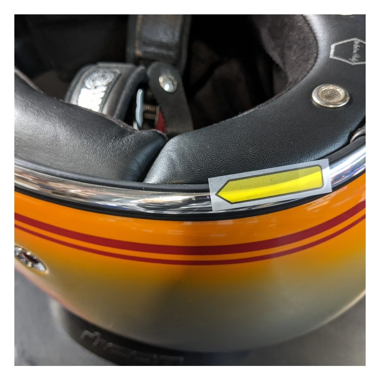 Ruby Helmets Helmet Closeouts Ruby Castel Munich 90 Daytona Helmet (LG) Orange/Silver / LG [Blemished - Very Good] - Image 12