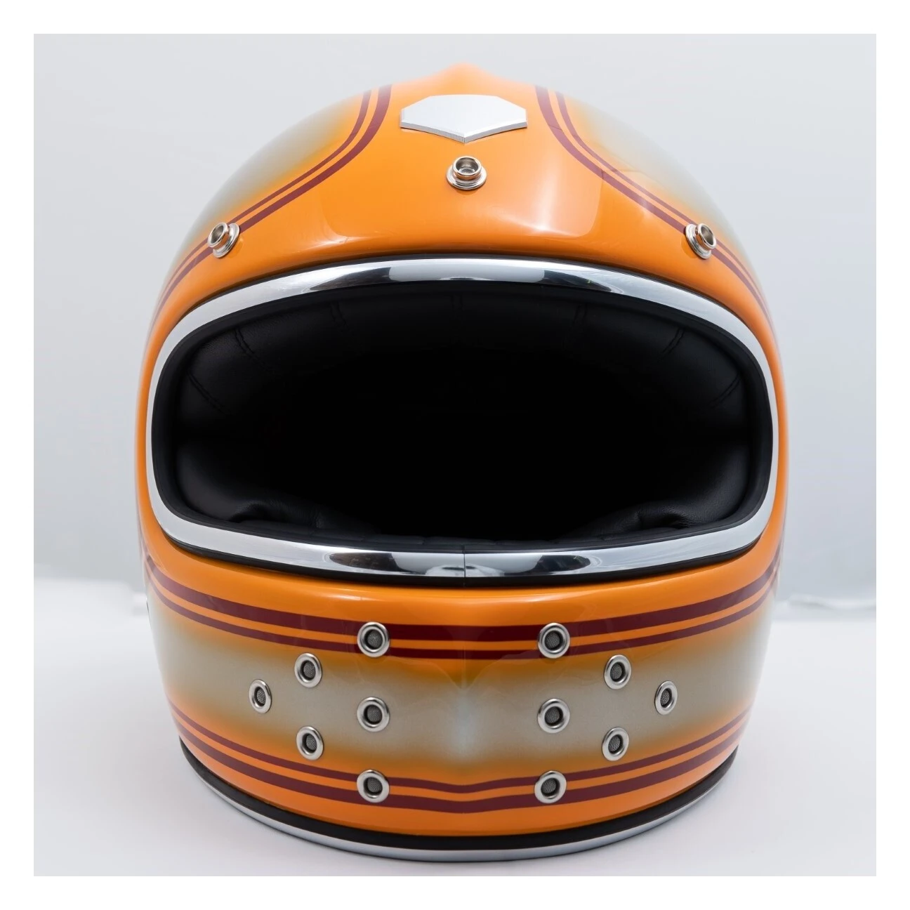 Ruby Helmets Helmet Closeouts Ruby Castel Munich 90 Daytona Helmet (LG) Orange/Silver / LG [Blemished - Very Good] - Image 4