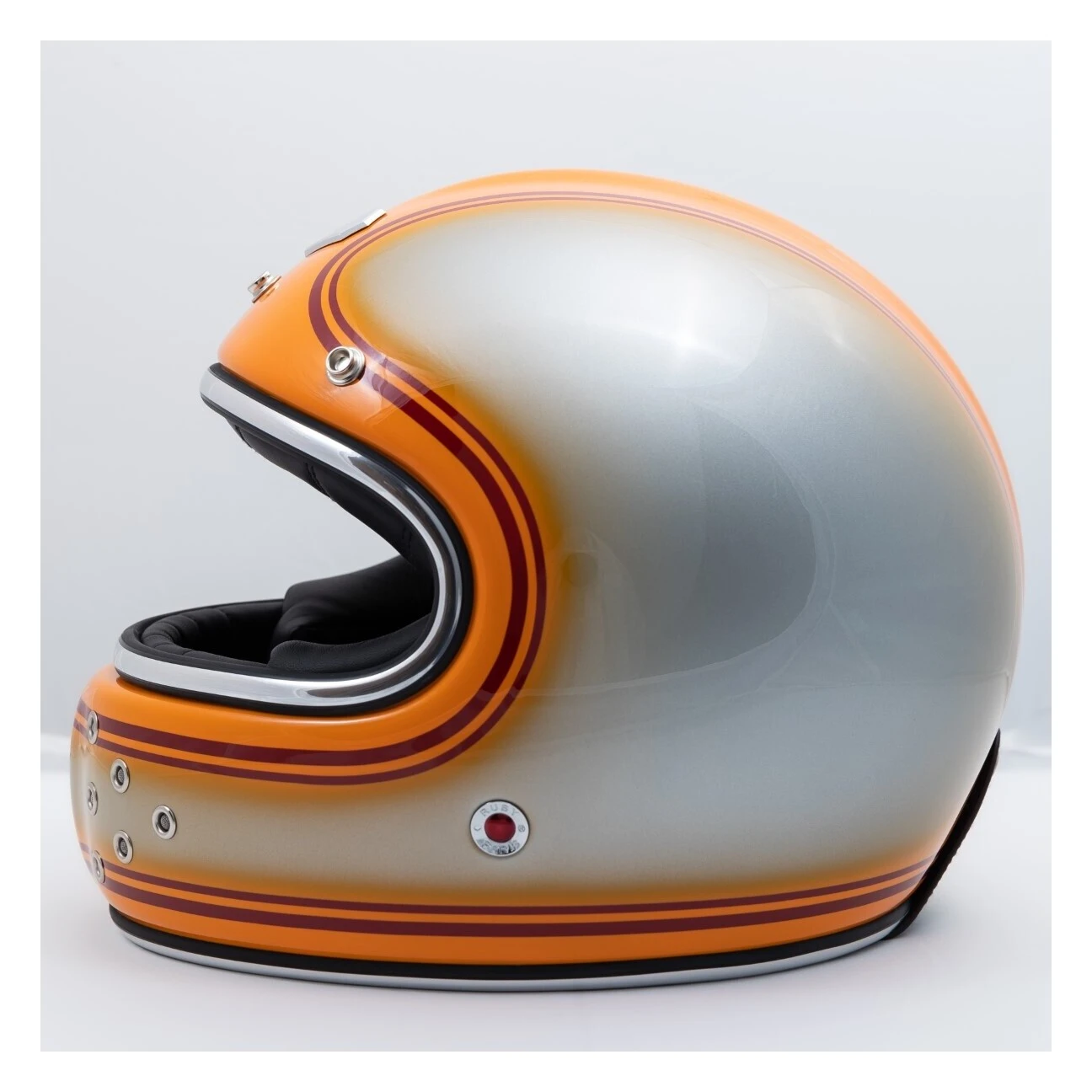Ruby Helmets Helmet Closeouts Ruby Castel Munich 90 Daytona Helmet (LG) Orange/Silver / LG [Blemished - Very Good]