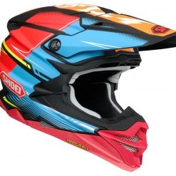 Shoei Helmets Helmet Closeouts Shoei VFX-EVO Zinger Helmet -Helmets Sale 2024 shoei vfxevo zinger helmet matte blue orange red 1