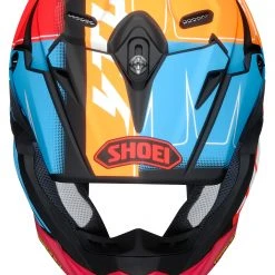Shoei Helmets Helmet Closeouts Shoei VFX-EVO Zinger Helmet -Helmets Sale 2024 shoei vfxevo zinger helmet matte blue orange red 3