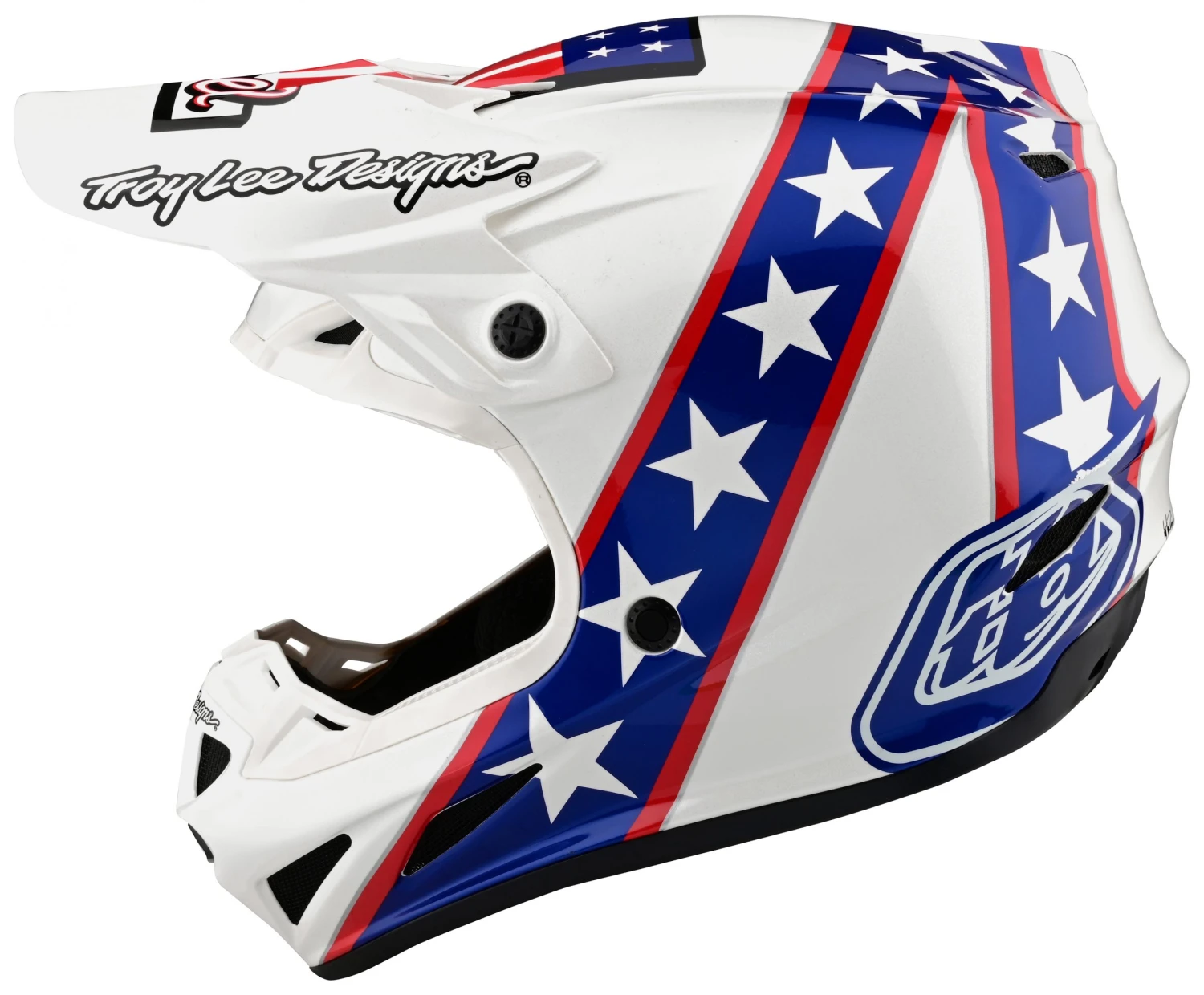 Helmet Closeouts Troy Lee Designs SE4 Evel Knievel Helmet 2 Helmet Closeouts Troy Lee Designs SE4 Evel Knievel Helmet - Image 2