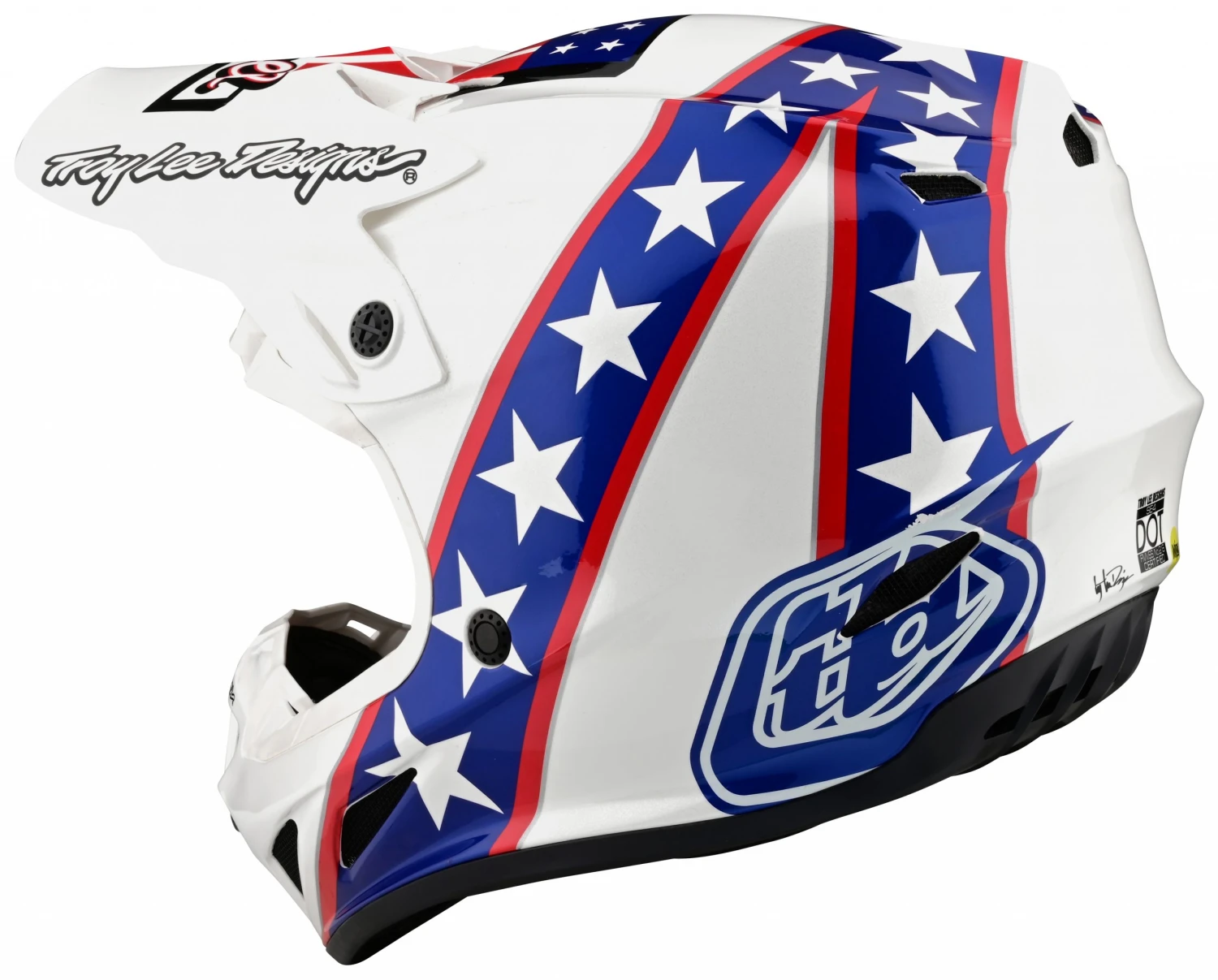 Helmet Closeouts Troy Lee Designs SE4 Evel Knievel Helmet 3 Helmet Closeouts Troy Lee Designs SE4 Evel Knievel Helmet - Image 3