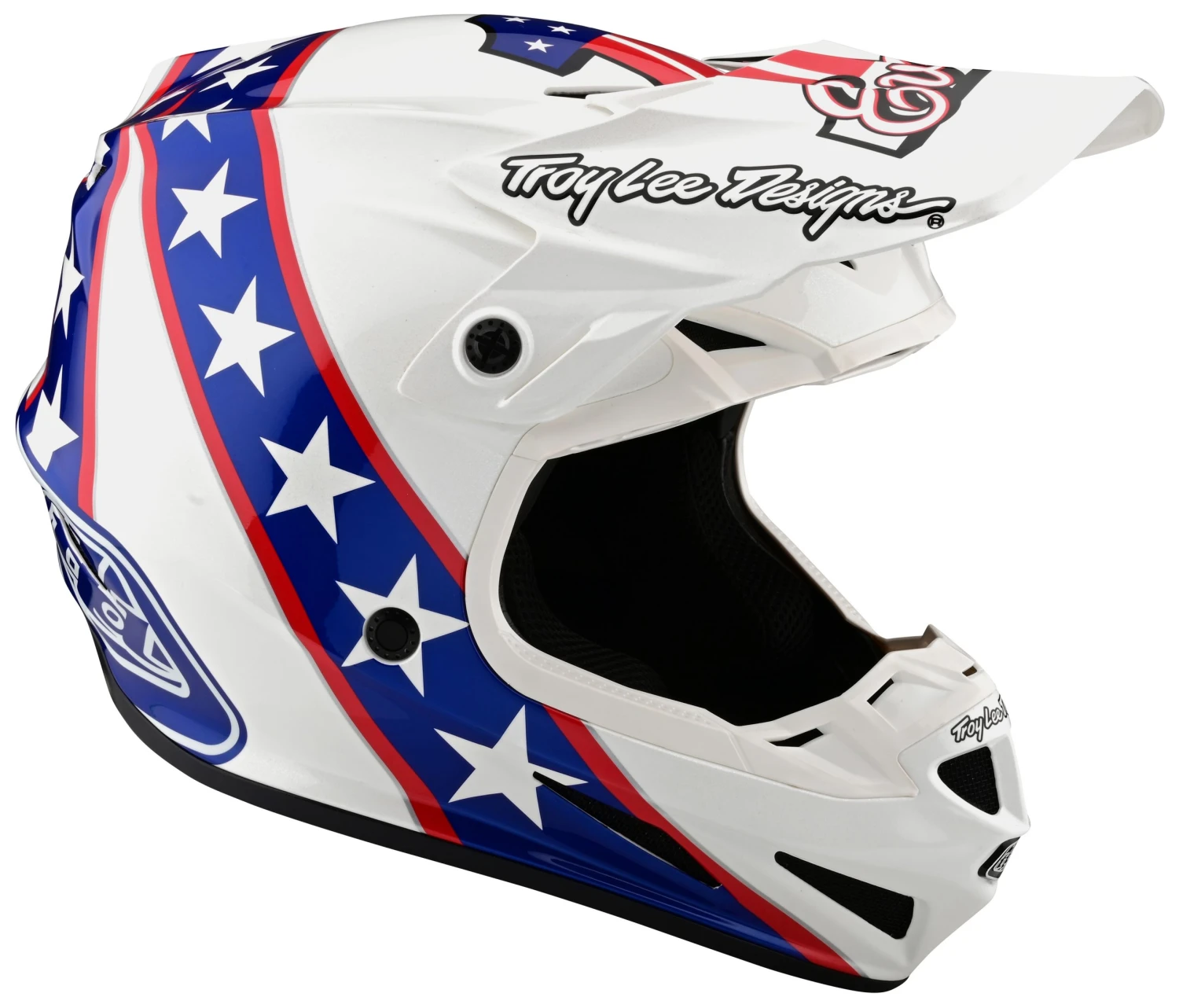Helmet Closeouts Troy Lee Designs SE4 Evel Knievel Helmet 7 Helmet Closeouts Troy Lee Designs SE4 Evel Knievel Helmet - Image 7