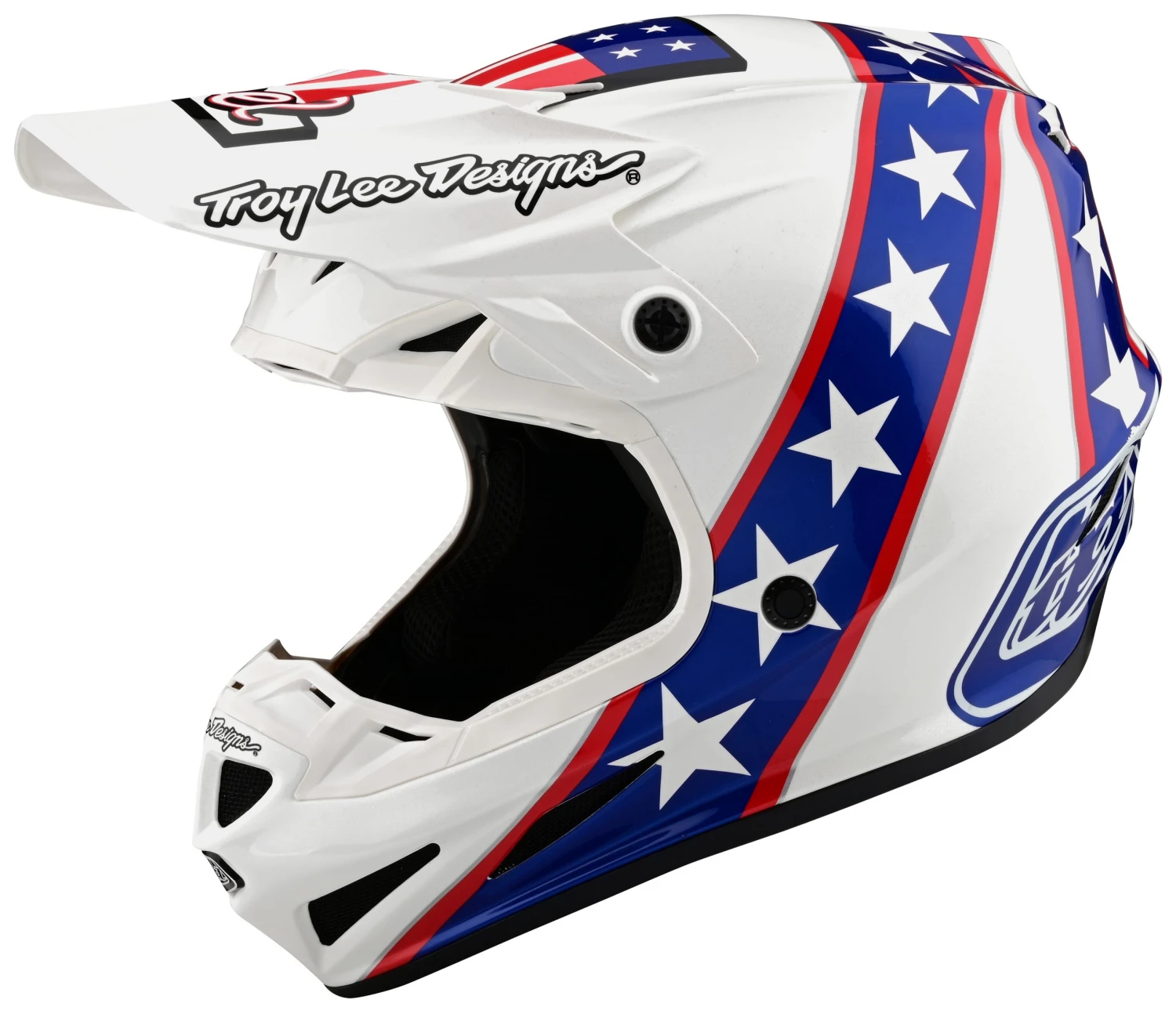 Helmet Closeouts Troy Lee Designs SE4 Evel Knievel Helmet 1 Helmet Closeouts Troy Lee Designs SE4 Evel Knievel Helmet